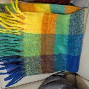 Colorful Plaid Wool Scarf